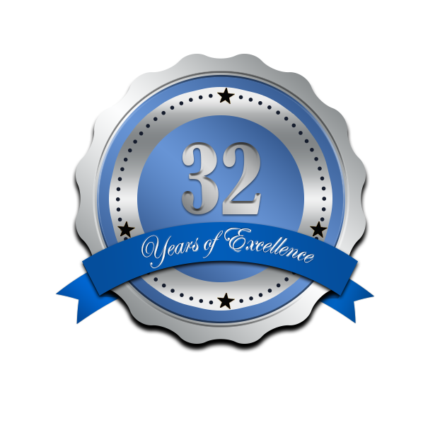 32years of Excellence Seal